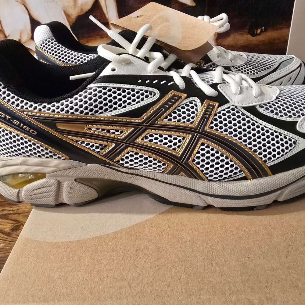ASICS GT-2160 1203A275 114 Cream Pure Gold Sports Style Shoes Men's US Size 10.5